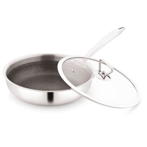 TRIPLY HONEY COMB FRY PAN WITH GLASS LID (Pro Series)