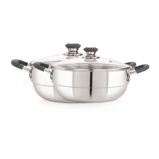 TRIPLY MULTIKADAI With Glass Lid
