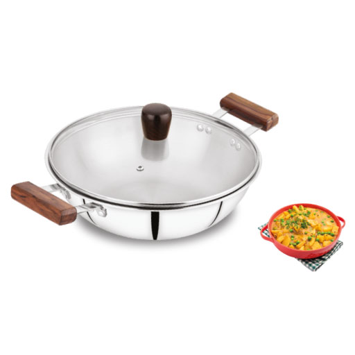 TRIPLY KADAI With Glass Lid